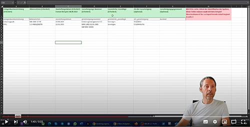Video-Tutorial Daten Import